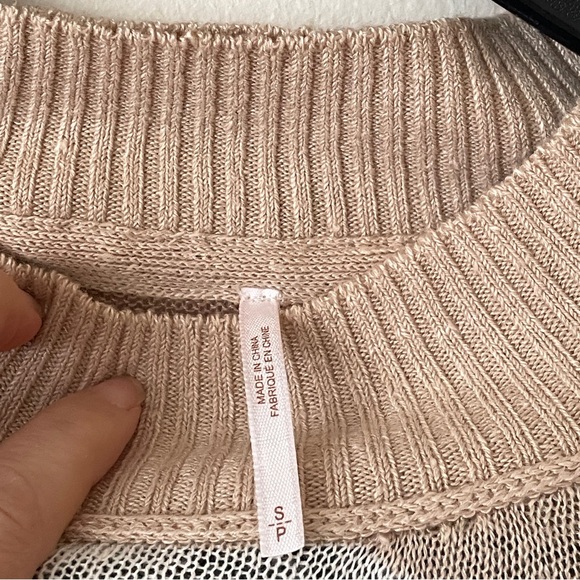 NEW FREE PEOPLE between the lines stripe sweater birch bark combo sand nautical - Picture 7 of 10